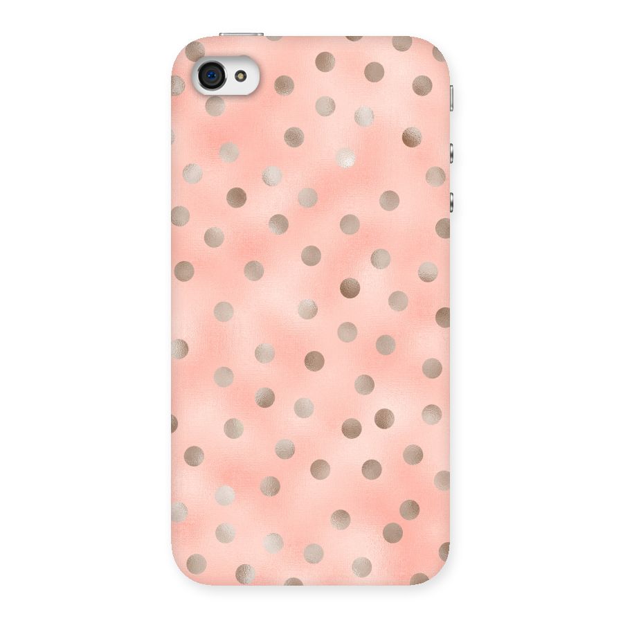 RoseGold Polka Dots Back Case for iPhone 4 4s