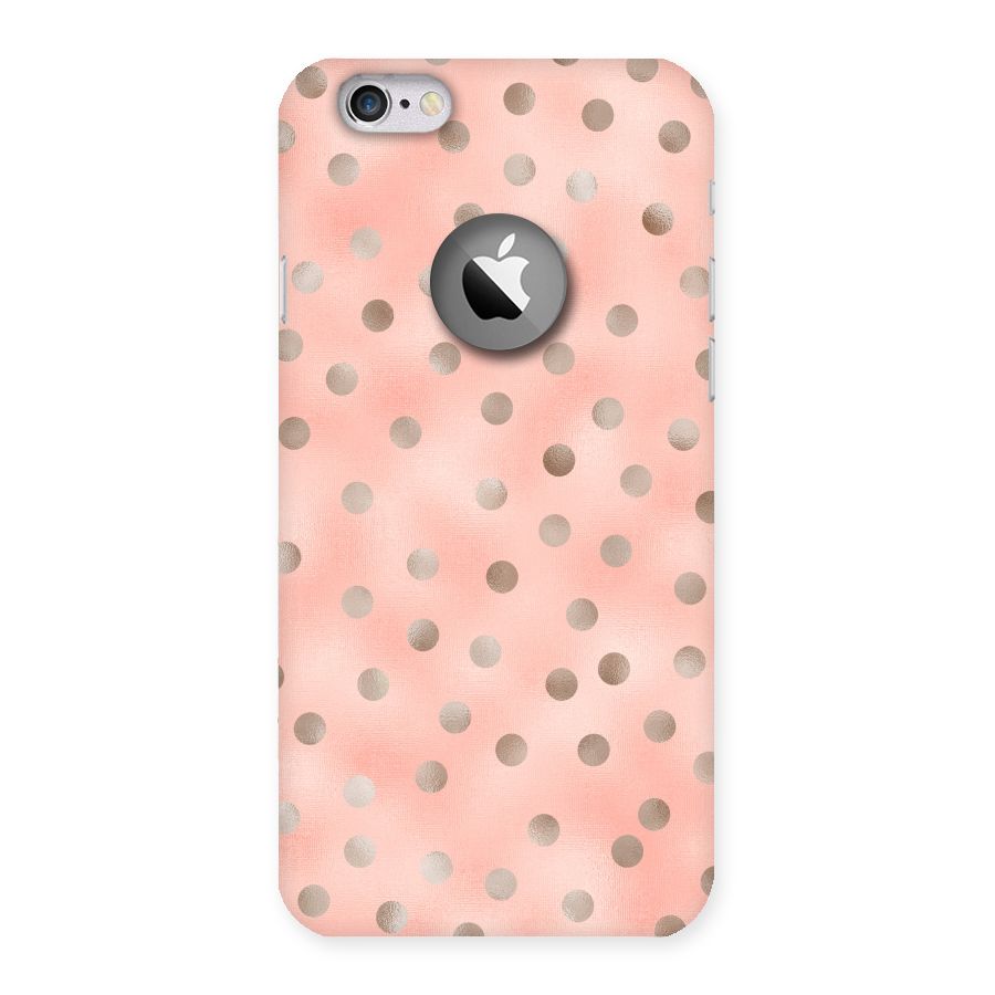 RoseGold Polka Dots Back Case for iPhone 6 Logo Cut