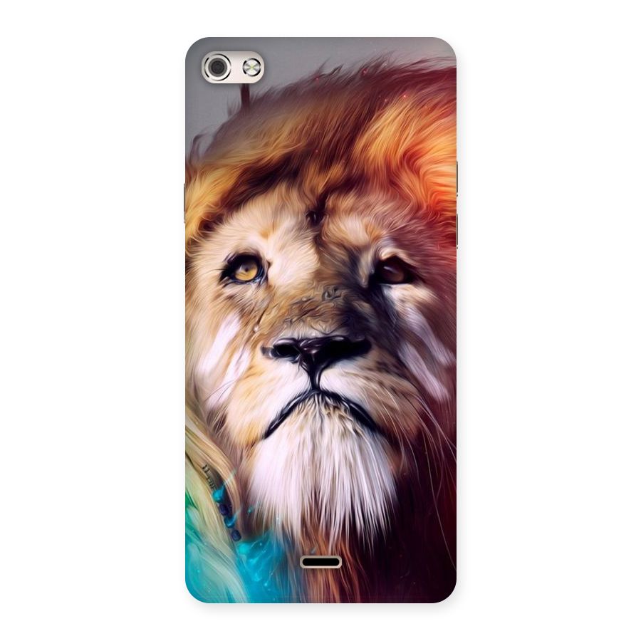 Royal Lion Back Case for Micromax Canvas Silver 5