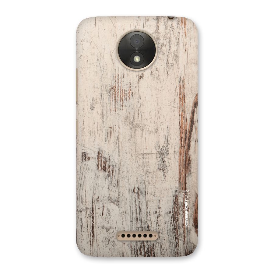 Rugged Wooden Texture Back Case for Moto C Plus