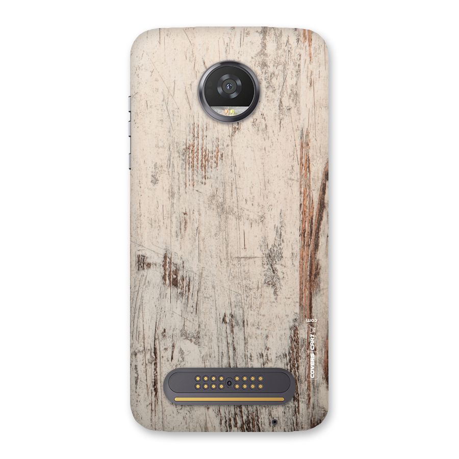 Rugged Wooden Texture Back Case for Moto Z2 Play