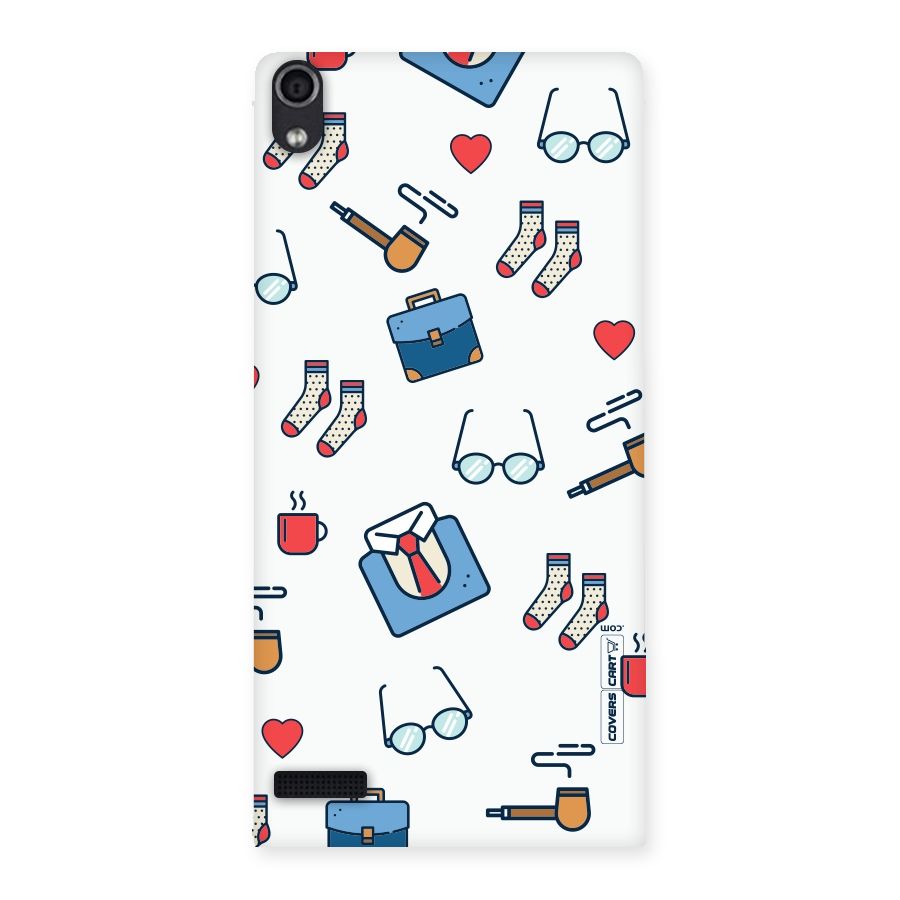 Shirt Spectacles Pattern Back Case for Ascend P6
