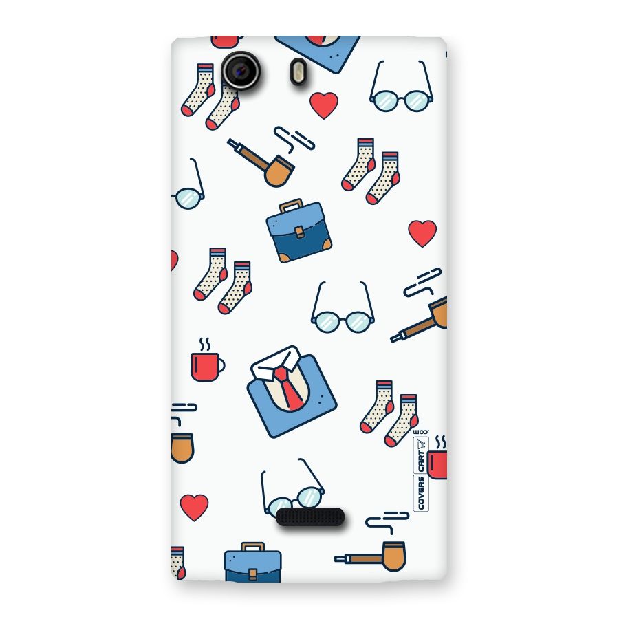 Shirt Spectacles Pattern Back Case for Canvas Nitro 2 E311