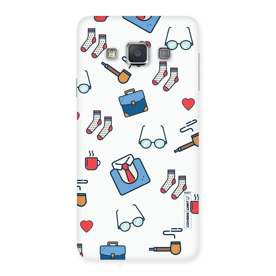 Shirt Spectacles Pattern Back Case for Galaxy A3