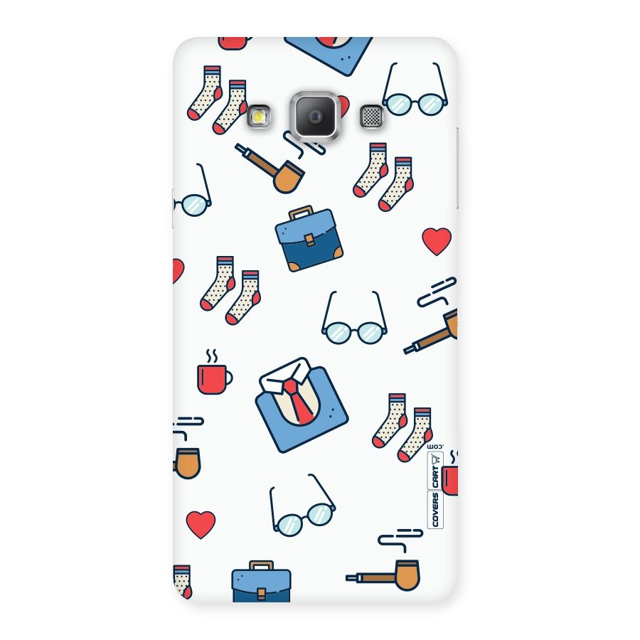 Shirt Spectacles Pattern Back Case for Galaxy A7