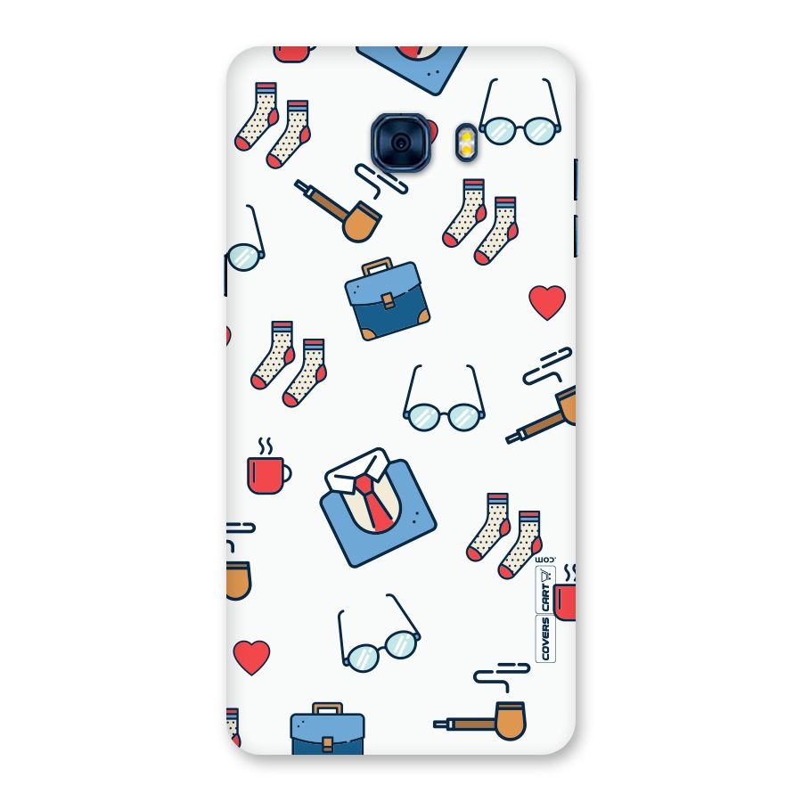 Shirt Spectacles Pattern Back Case for Galaxy C7 Pro