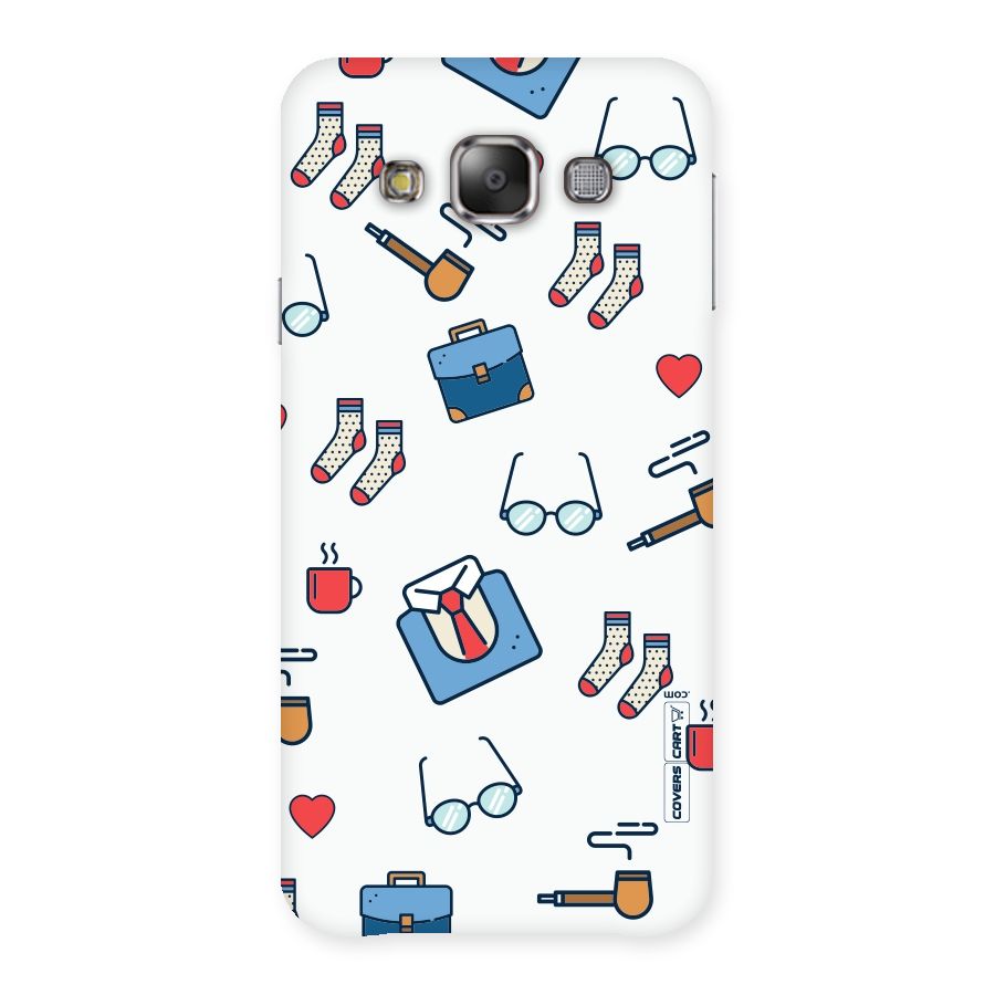 Shirt Spectacles Pattern Back Case for Galaxy E7