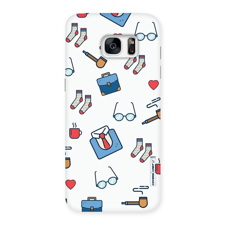 Shirt Spectacles Pattern Back Case for Galaxy S7 Edge