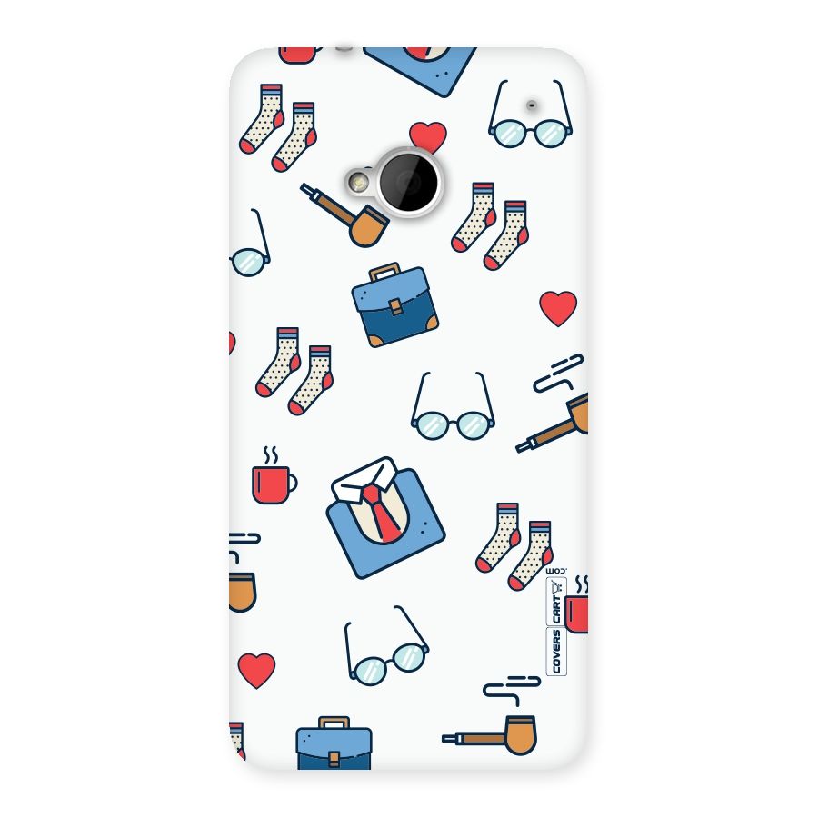 Shirt Spectacles Pattern Back Case for HTC One M7