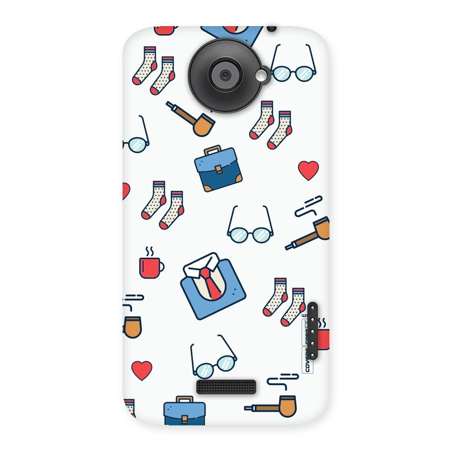 Shirt Spectacles Pattern Back Case for HTC One X