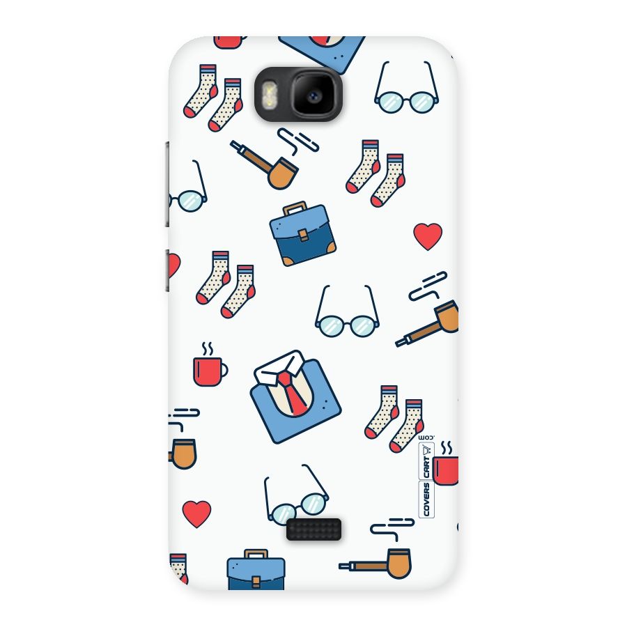 Shirt Spectacles Pattern Back Case for Honor Bee