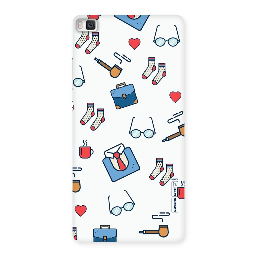 Shirt Spectacles Pattern Back Case for Huawei P8