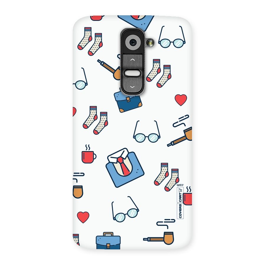 Shirt Spectacles Pattern Back Case for LG G2