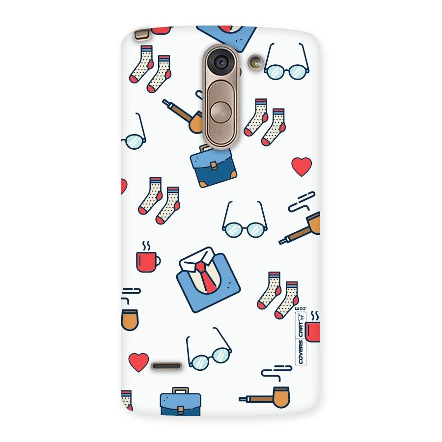 Shirt Spectacles Pattern Back Case for LG G3 Stylus