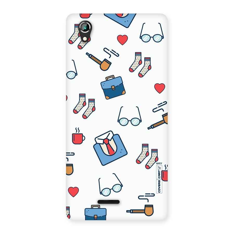 Shirt Spectacles Pattern Back Case for Lava Iris 800