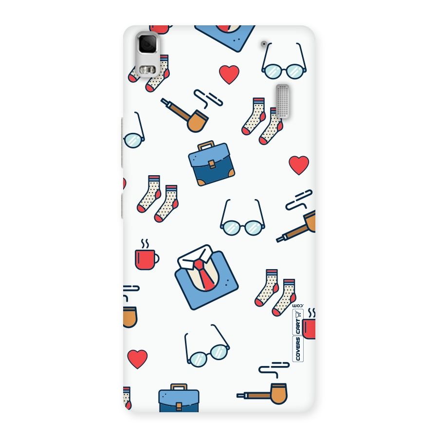 Shirt Spectacles Pattern Back Case for Lenovo K3 Note