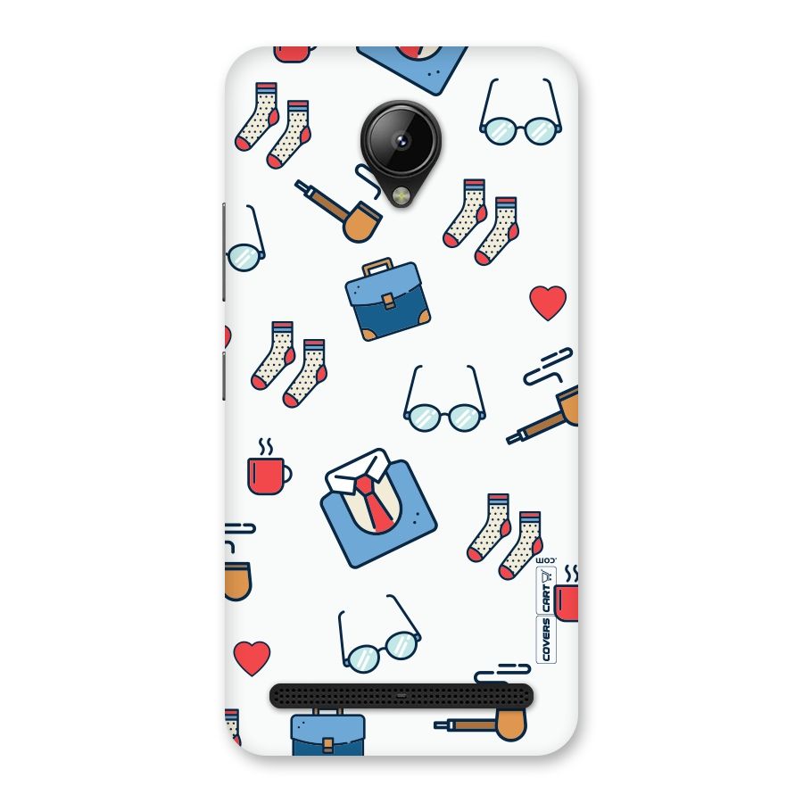 Shirt Spectacles Pattern Back Case for Lenovo C2