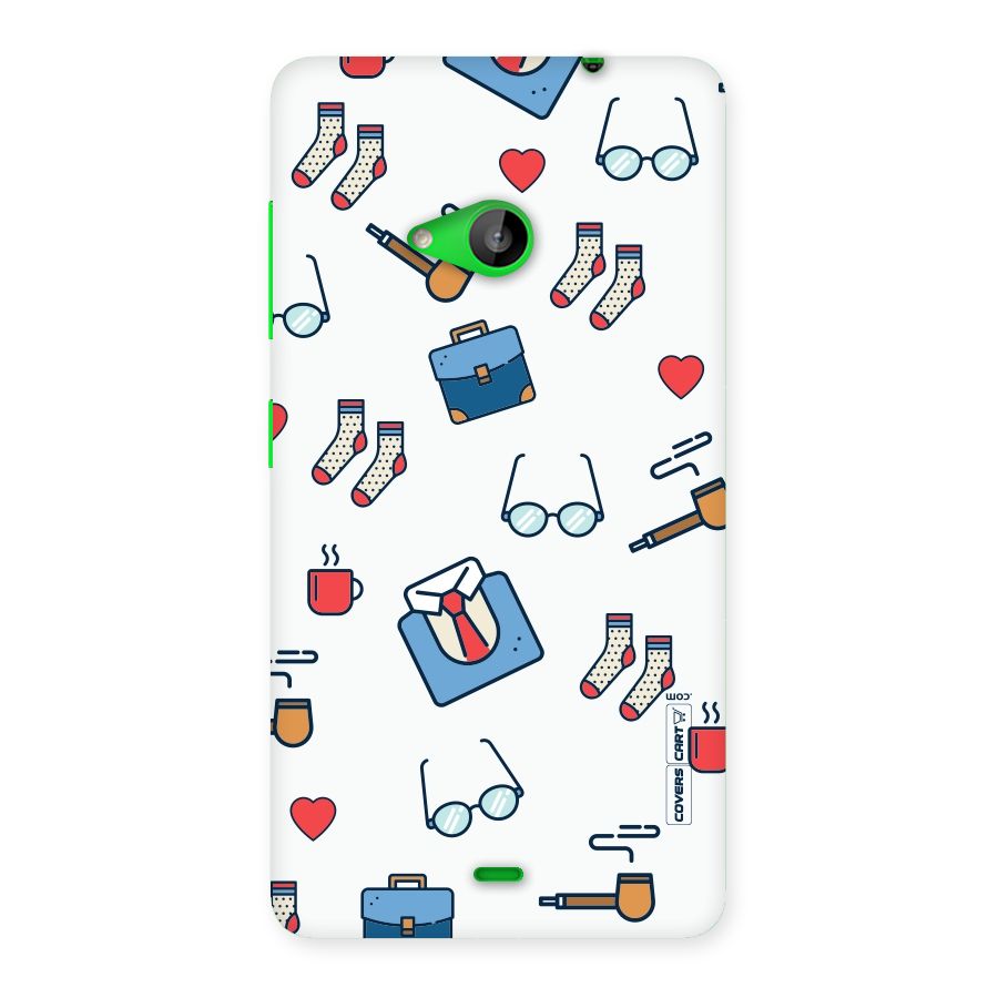 Shirt Spectacles Pattern Back Case for Lumia 535