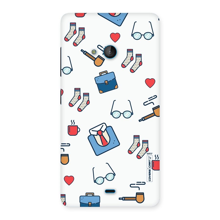 Shirt Spectacles Pattern Back Case for Lumia 540