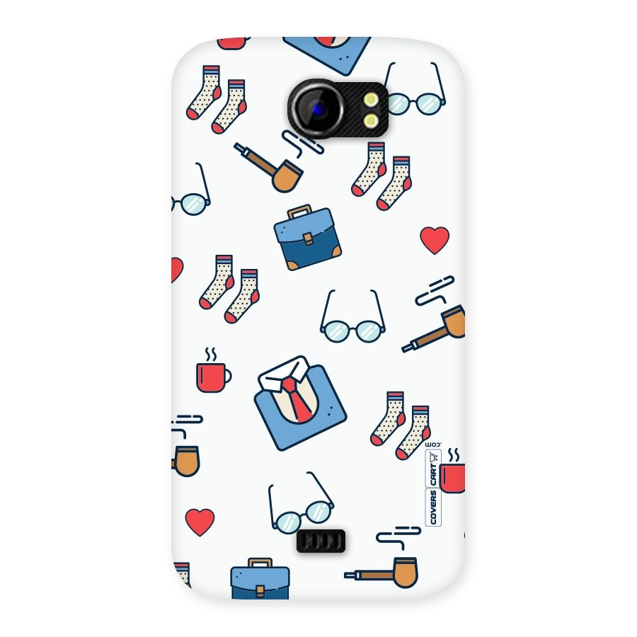 Shirt Spectacles Pattern Back Case for Micromax Canvas 2 A110
