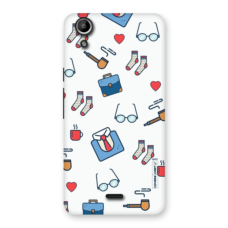 Shirt Spectacles Pattern Back Case for Micromax Canvas Selfie Lens Q345