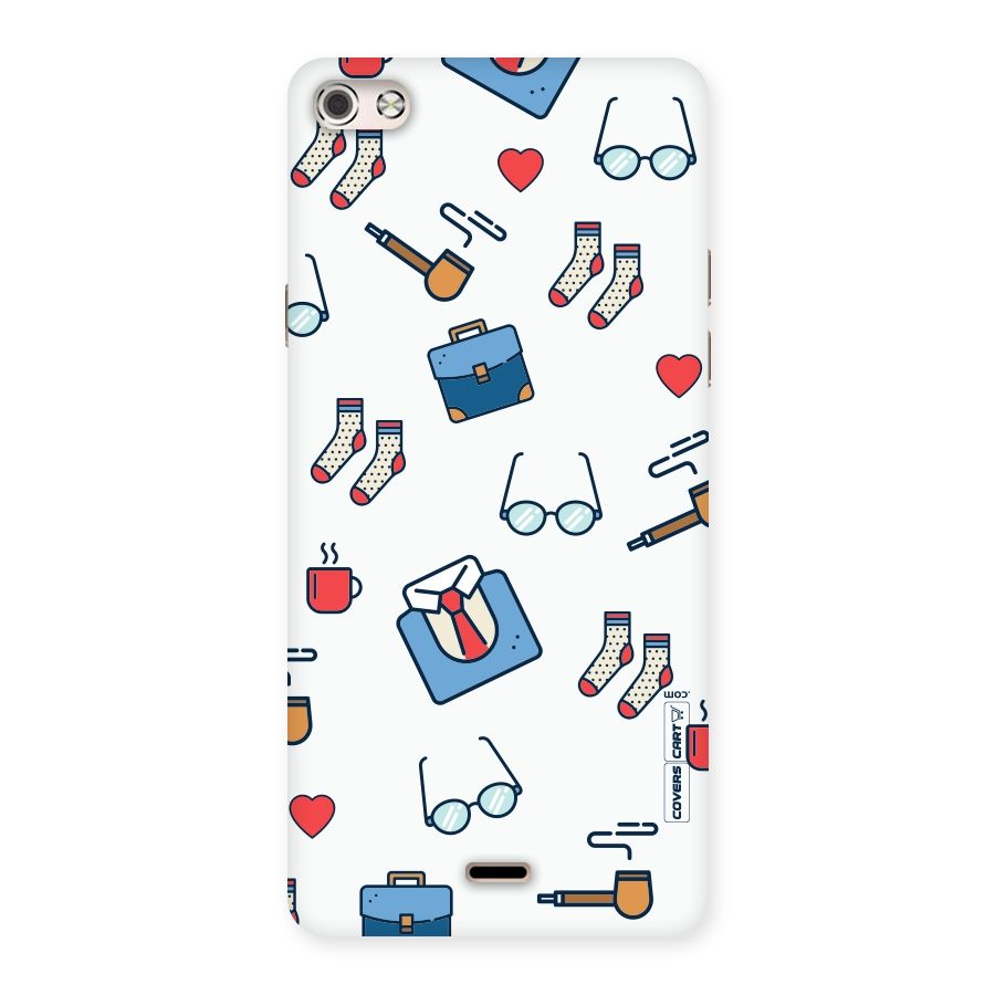 Shirt Spectacles Pattern Back Case for Micromax Canvas Silver 5