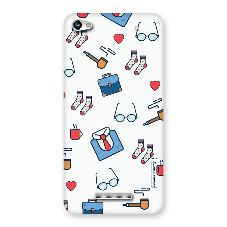 Shirt Spectacles Pattern Back Case for Micromax Hue 2