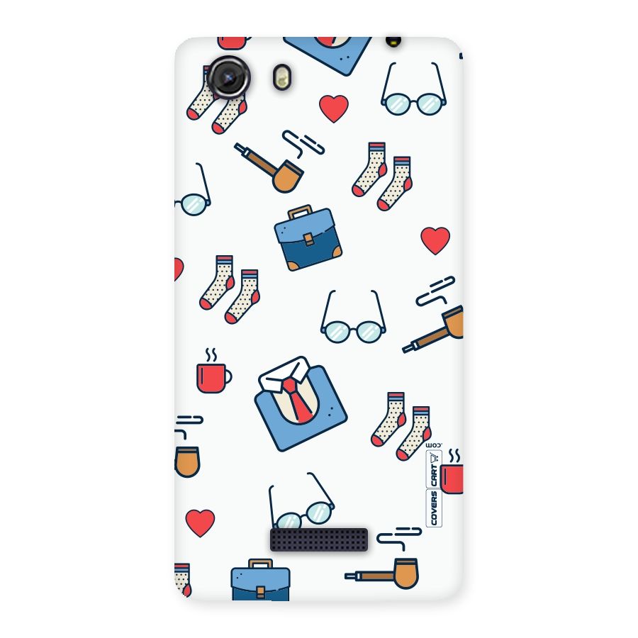 Shirt Spectacles Pattern Back Case for Micromax Unite 3