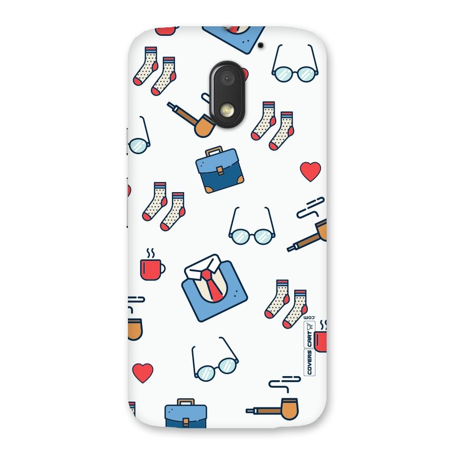 Shirt Spectacles Pattern Back Case for Moto E3 Power