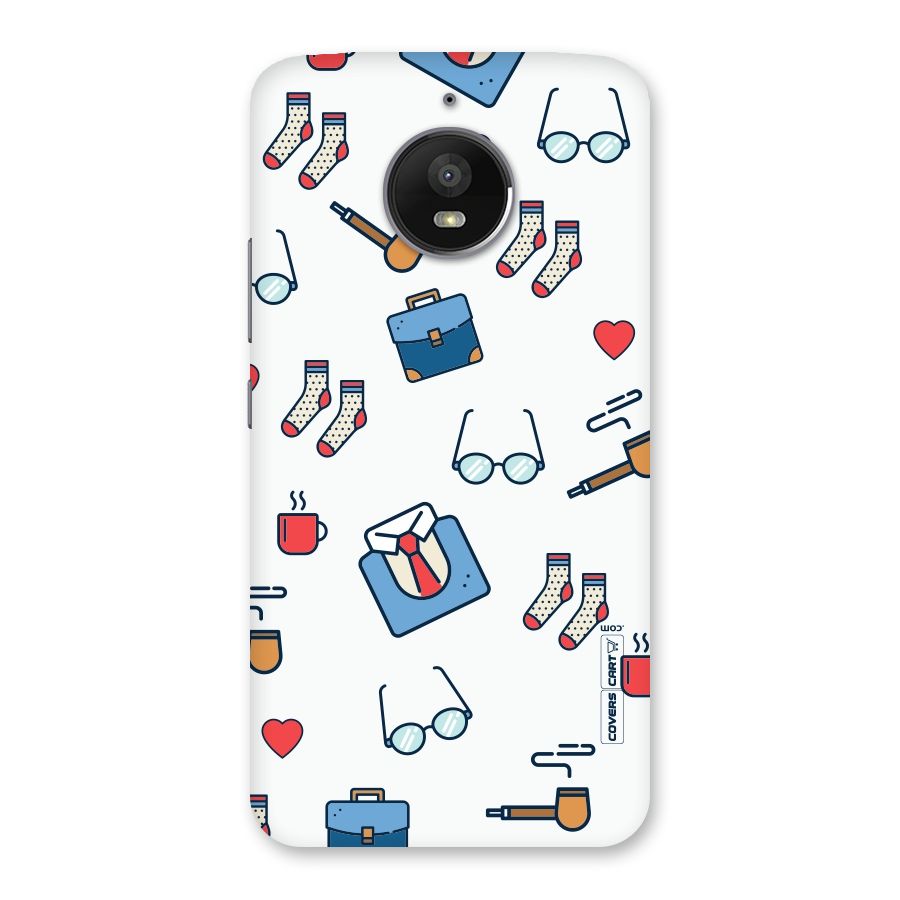 Shirt Spectacles Pattern Back Case for Moto E4 Plus