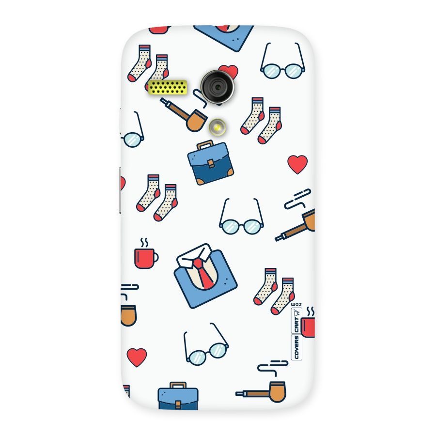 Shirt Spectacles Pattern Back Case for Moto G