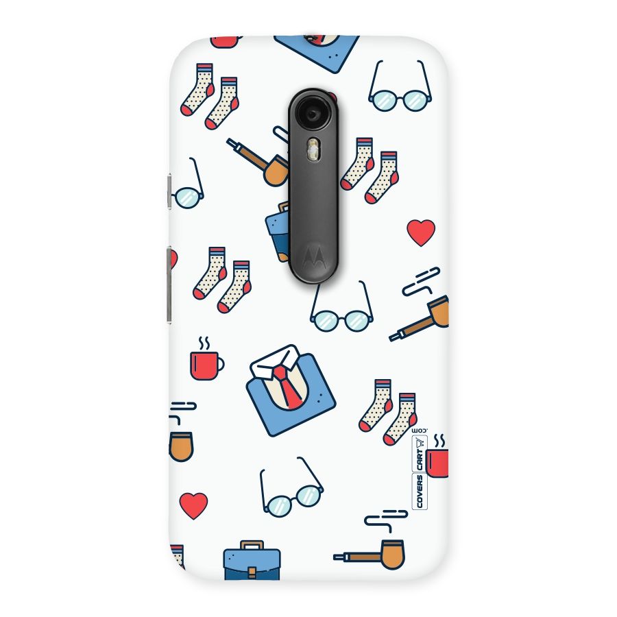 Shirt Spectacles Pattern Back Case for Moto G3