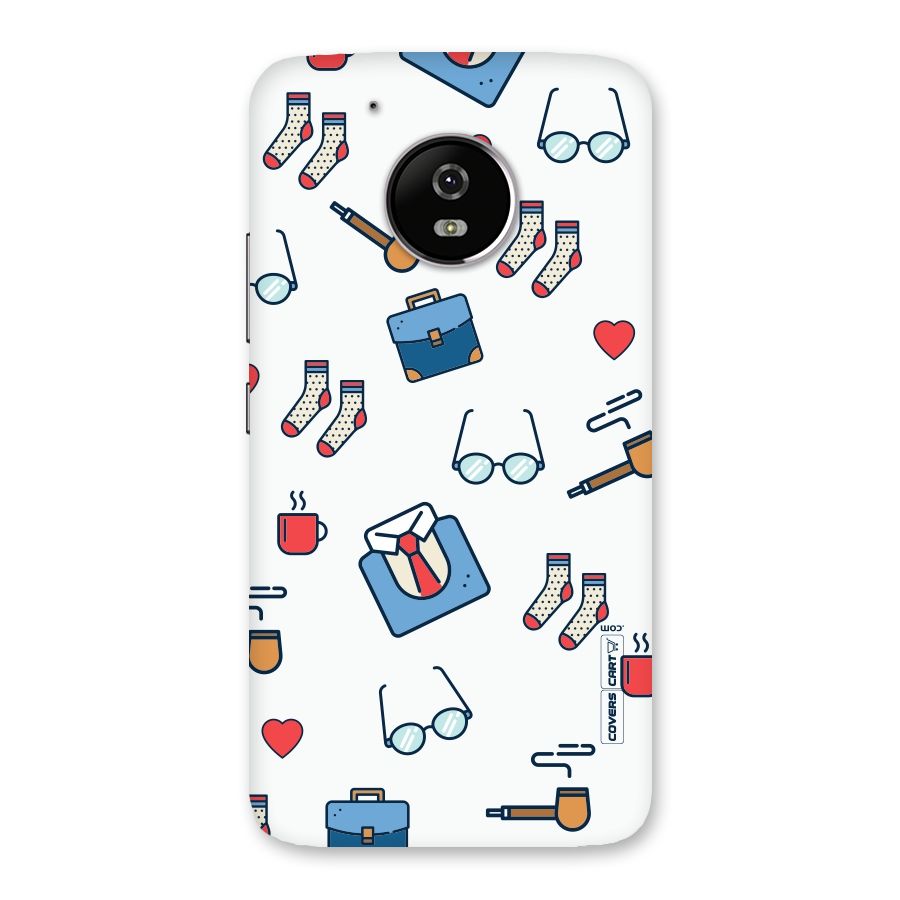Shirt Spectacles Pattern Back Case for Moto G5