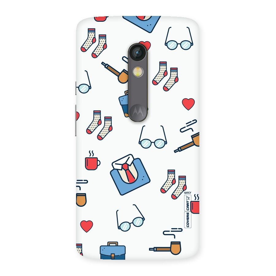 Shirt Spectacles Pattern Back Case for Moto X Play