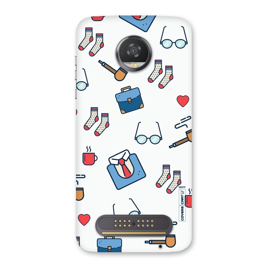 Shirt Spectacles Pattern Back Case for Moto Z2 Play