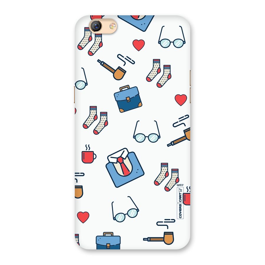 Shirt Spectacles Pattern Back Case for Oppo F3 Plus
