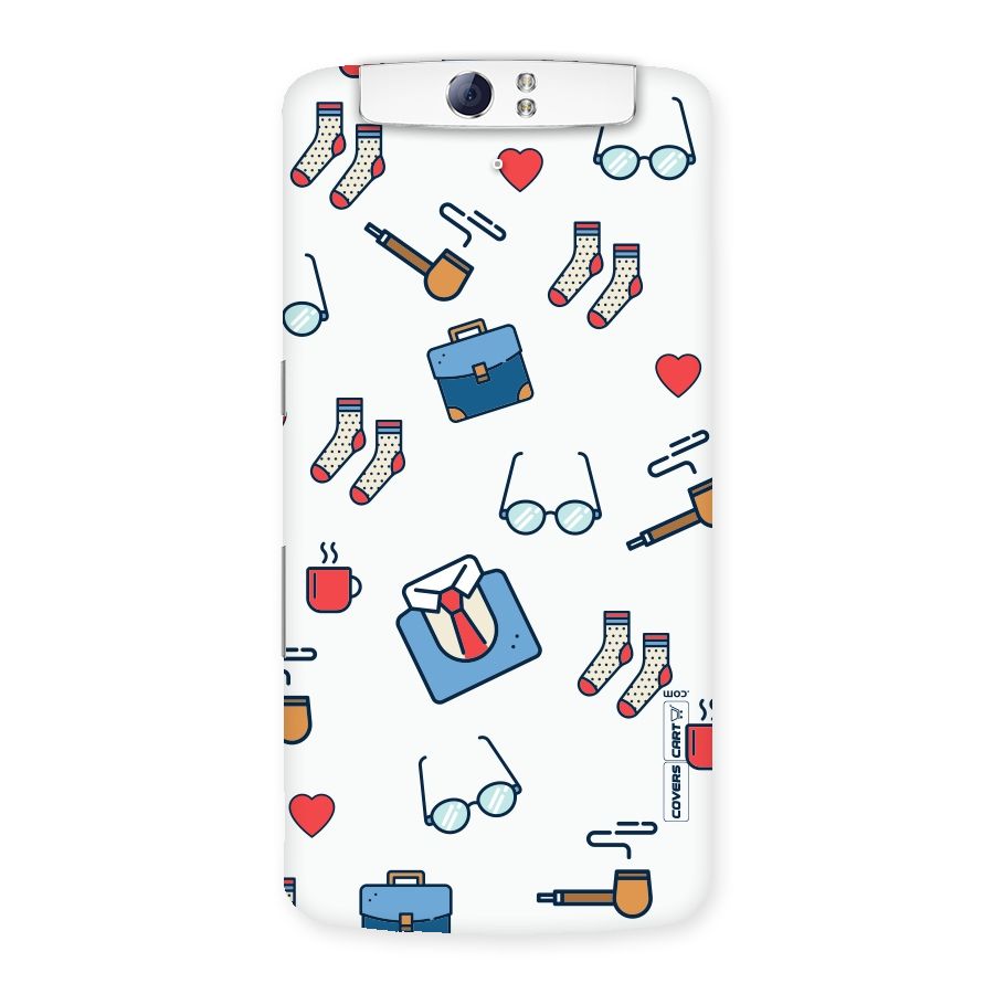 Shirt Spectacles Pattern Back Case for Oppo N1