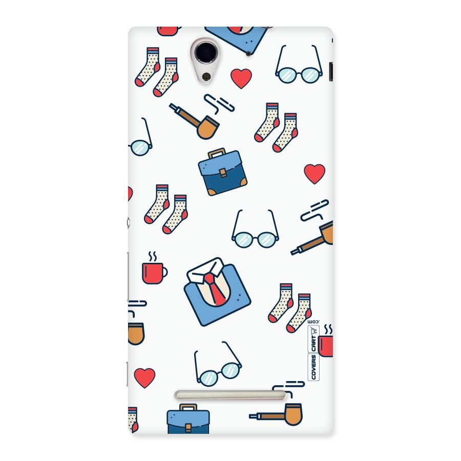Shirt Spectacles Pattern Back Case for Sony Xperia C3