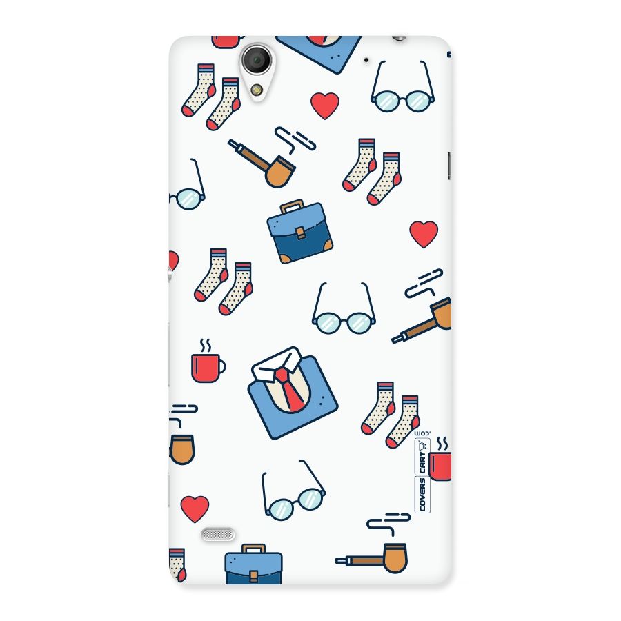Shirt Spectacles Pattern Back Case for Sony Xperia C4