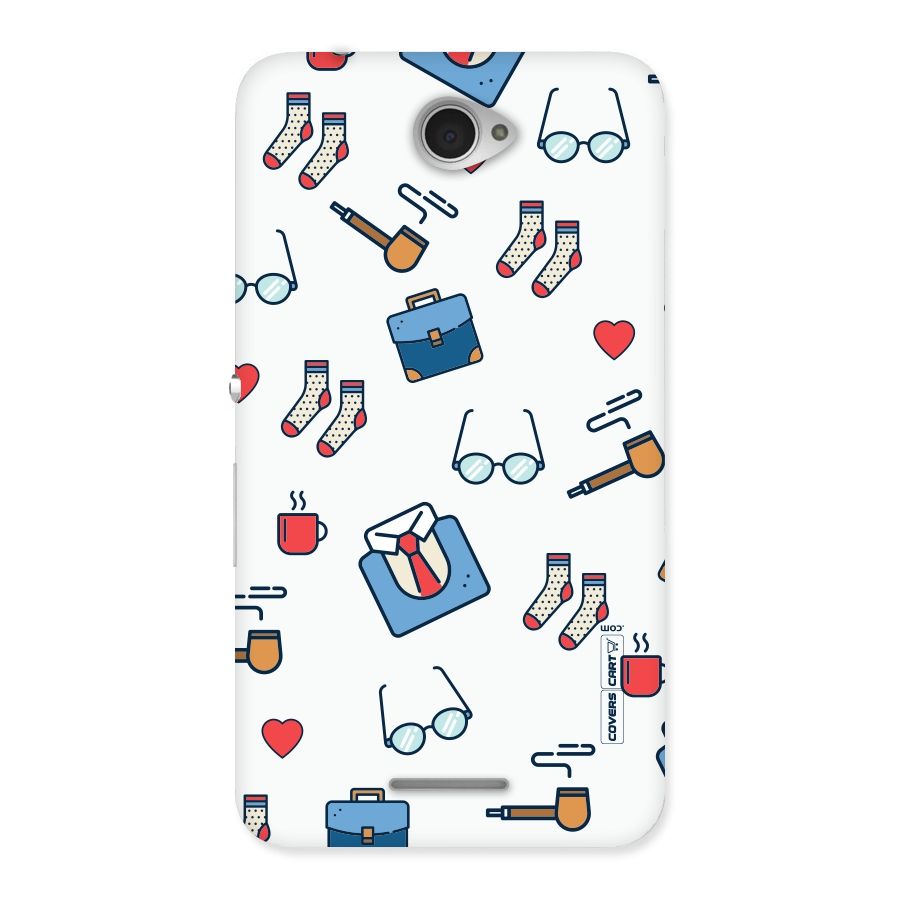 Shirt Spectacles Pattern Back Case for Sony Xperia E4