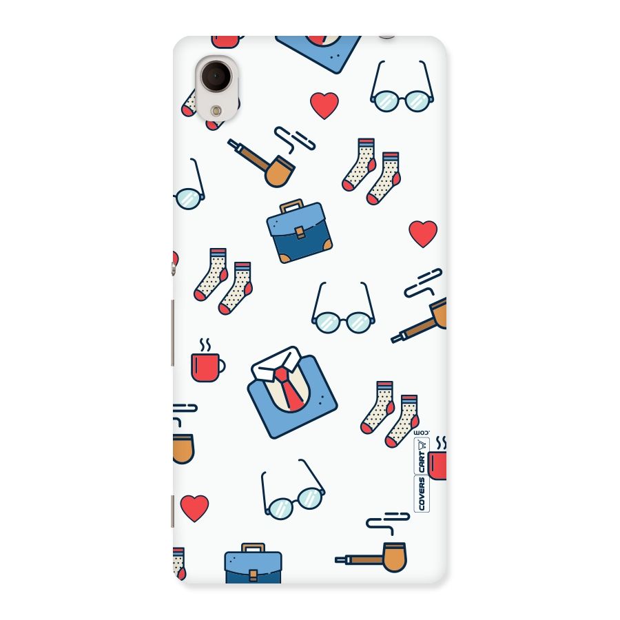 Shirt Spectacles Pattern Back Case for Sony Xperia M4