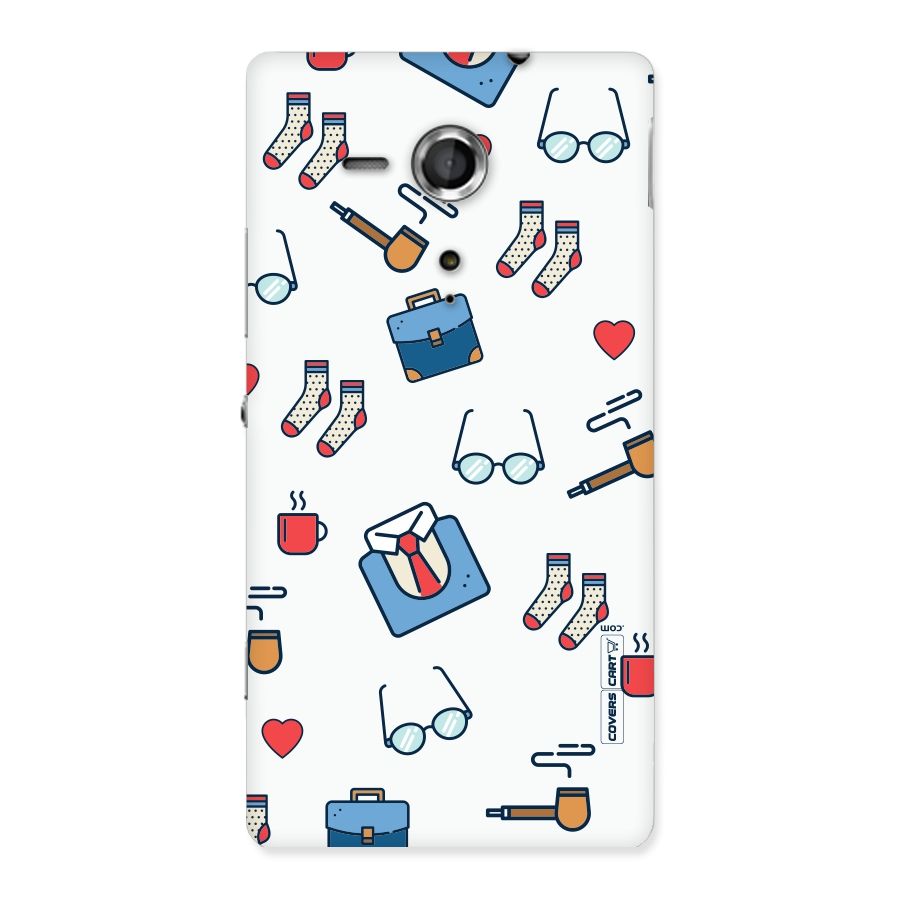 Shirt Spectacles Pattern Back Case for Sony Xperia SP