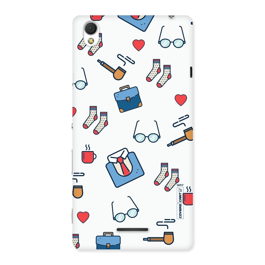 Shirt Spectacles Pattern Back Case for Sony Xperia T3
