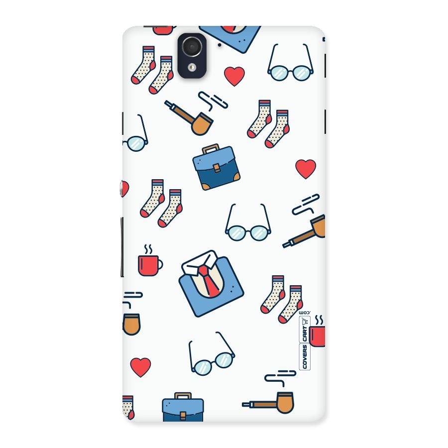 Shirt Spectacles Pattern Back Case for Sony Xperia Z