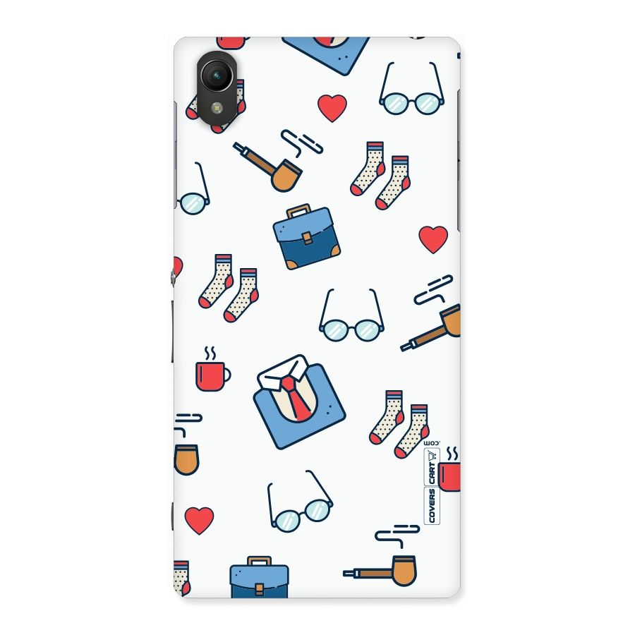 Shirt Spectacles Pattern Back Case for Sony Xperia Z1