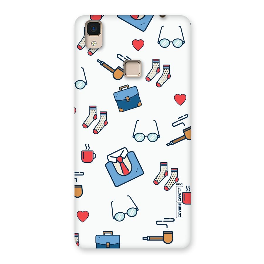 Shirt Spectacles Pattern Back Case for V3 Max