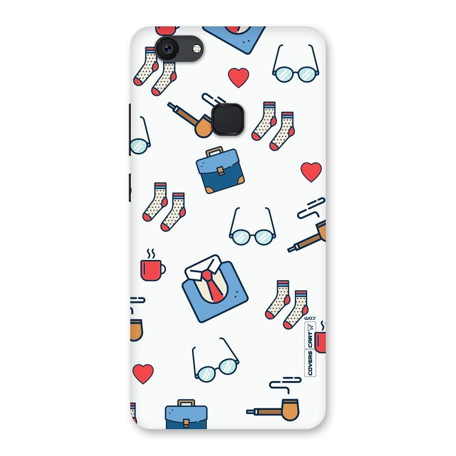 Shirt Spectacles Pattern Back Case for Vivo V7 Plus
