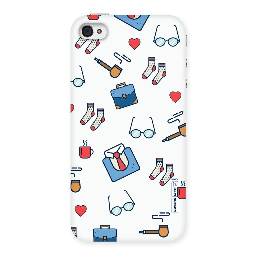 Shirt Spectacles Pattern Back Case for iPhone 4 4s