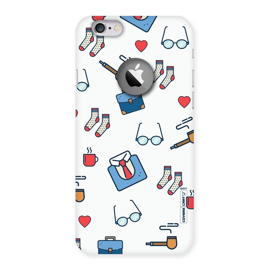 Shirt Spectacles Pattern Back Case for iPhone 6 Logo Cut