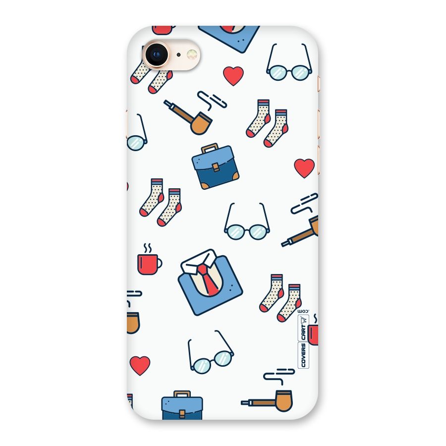 Shirt Spectacles Pattern Back Case for iPhone 8